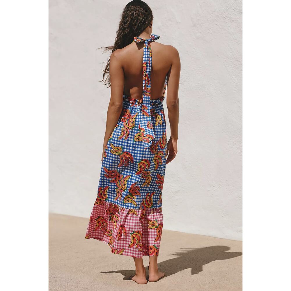 NWT Farm Rio x Anthropologie Tiered Cotton Maxi Dress - Picture 2 of 6